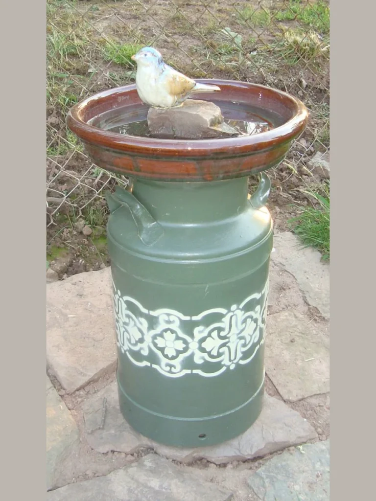 Weathered Cream Ceramic Milk Cans