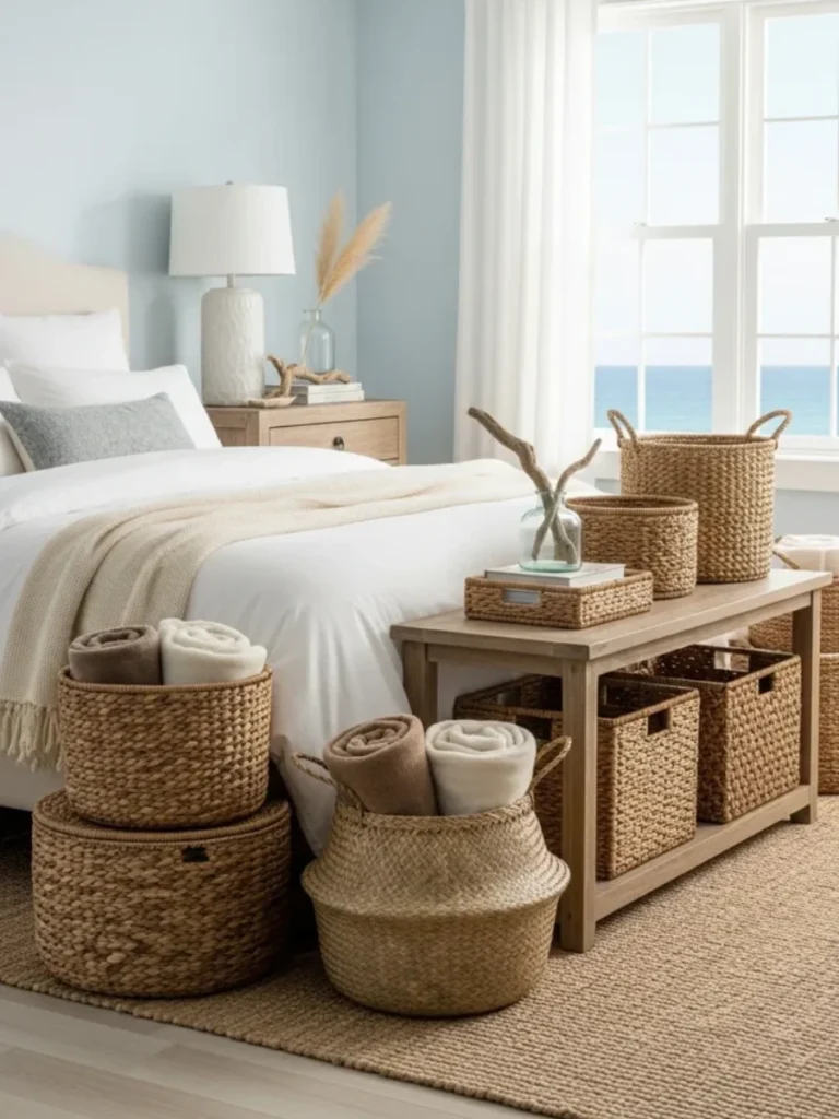 Weathered Sisal Rope Storage Baskets