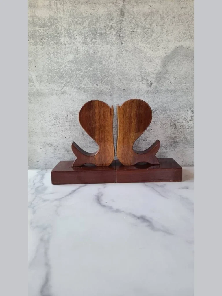 Whale Silhouette Wooden Bookends