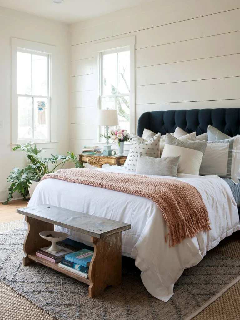 White Shiplap Accent Wall Panels