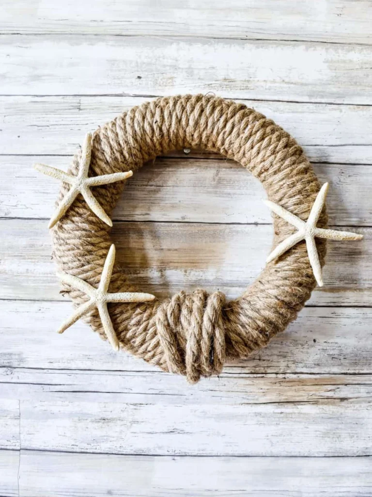 Wrap Thick Natural Manilla Rope Spirals Around a Heavy Floating Styrofoam Ring Base