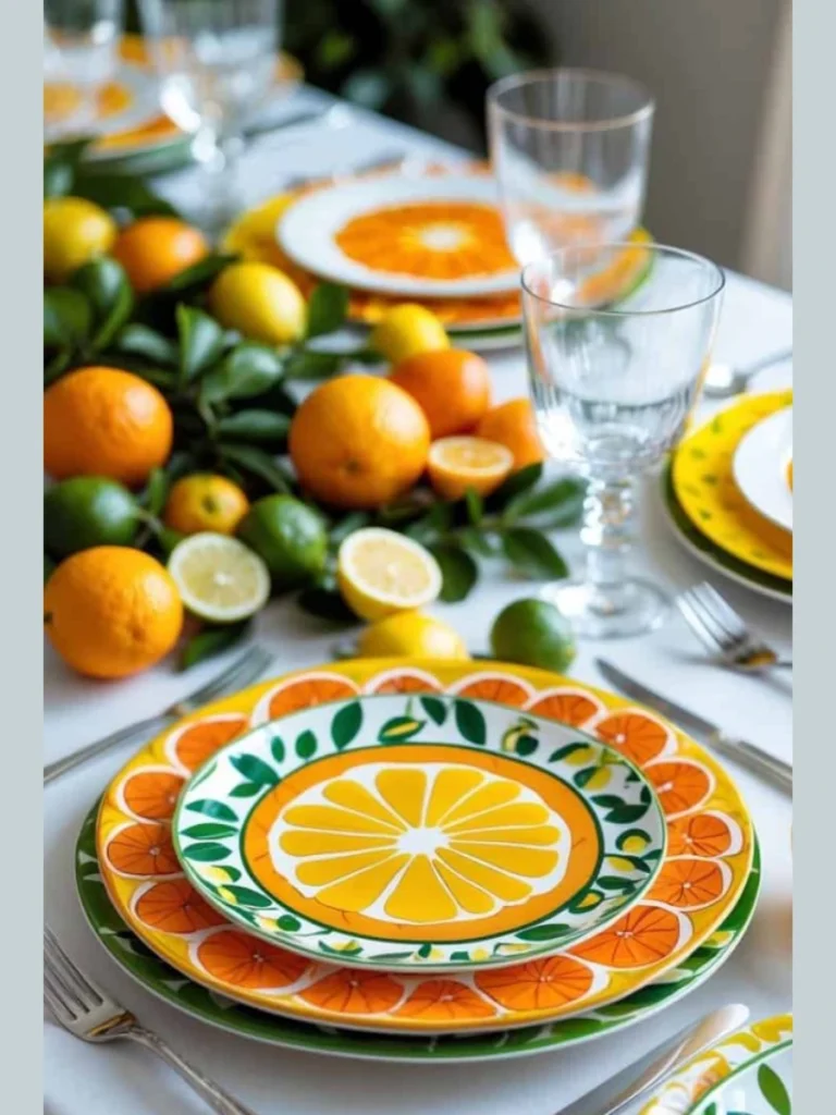 Yellow Glazed Terracotta Fruit Plates